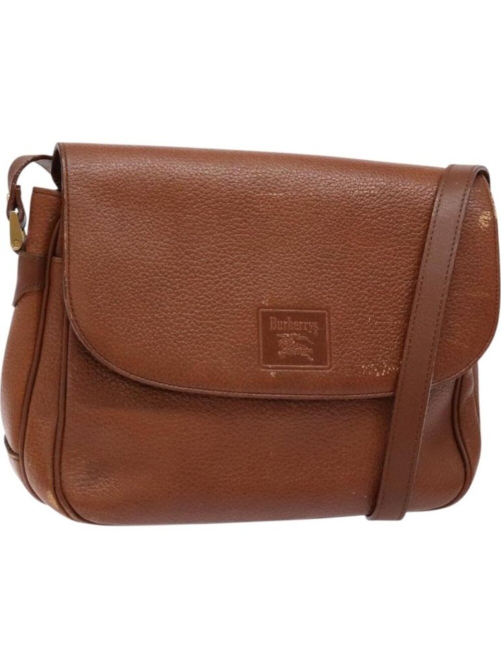 Burberrys Shoulder Bag Leather Gold Brown